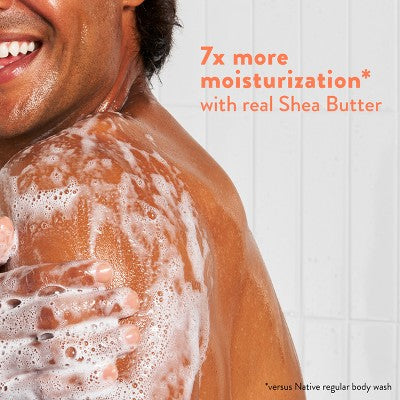 Native Moisturizing Shea Butter 24hr Hydration Body Wash Peach & Orange Blossom 18 fl oz - Imperfect Container