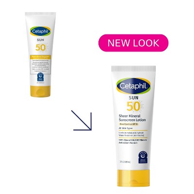 Cetaphil Sheer Mineral Face; Body SPF 50 3 fl oz - Imperfect Container