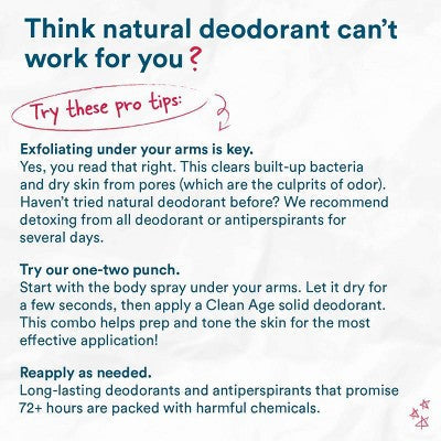 Clean Age Cedar & Sea Salt AHA Deodorant + Body Spray for Teens 4 fl oz - New