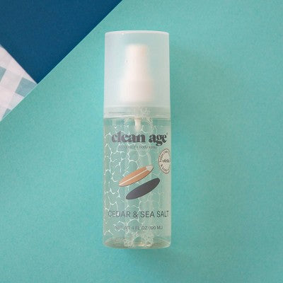 Clean Age Cedar & Sea Salt AHA Deodorant + Body Spray for Teens 4 fl oz - New