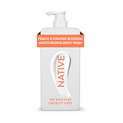Native Moisturizing Shea Butter 24hr Hydration Body Wash Peach & Orange Blossom 18 fl oz - Imperfect Container