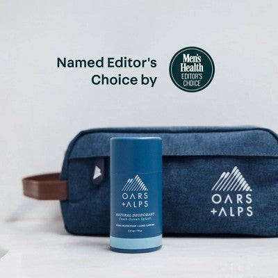 OARS + ALPS Mens Roll-On Natural Deodorant Fresh Ocean Splash Aluminum-Free 2.6oz - New