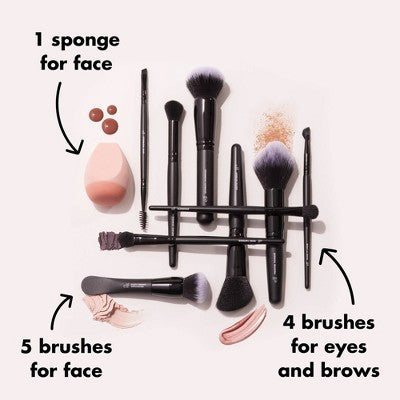e.l.f. Ten Out of Ten Makeup Brush Set 10ct - New