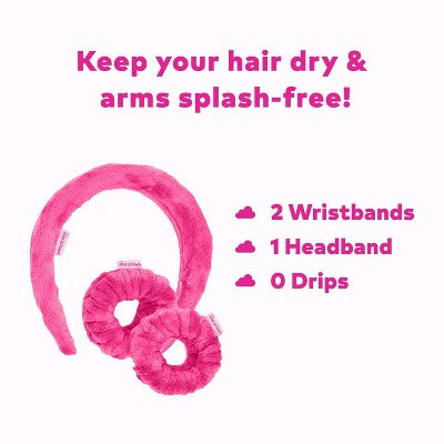 MakeUp Eraser Drip Eraser Head Band/Wrist Guards 3ct - New