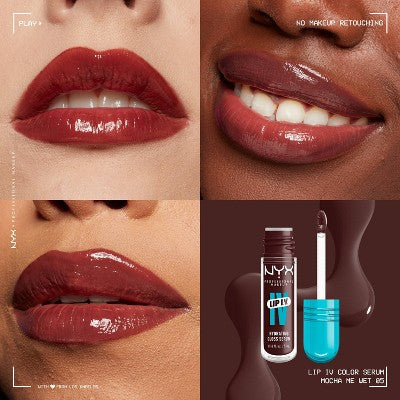 NYX Professional Makeup Lip IV Hydrating Lip Gloss Stain Mocha Me Wet 0.16 fl oz - Imperfect Box