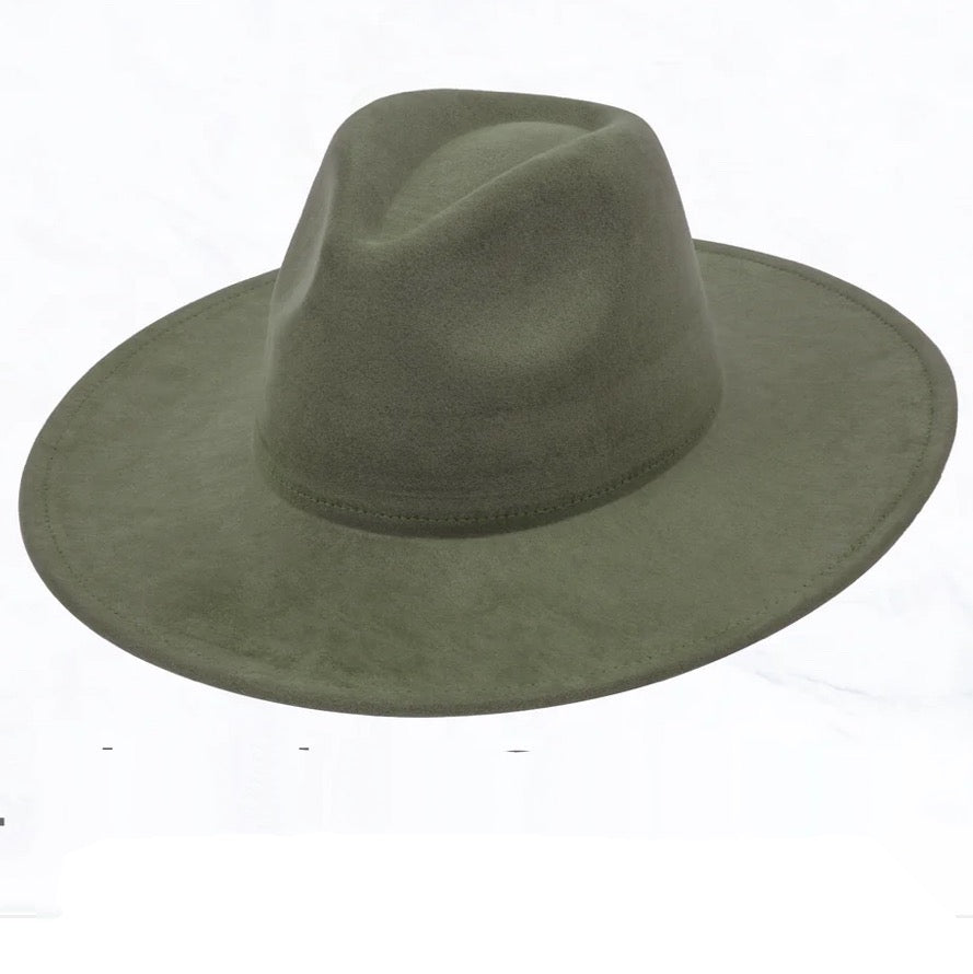 Brown Leather Hat Band w/ Turquoise Slab + Choice of Boho Hat