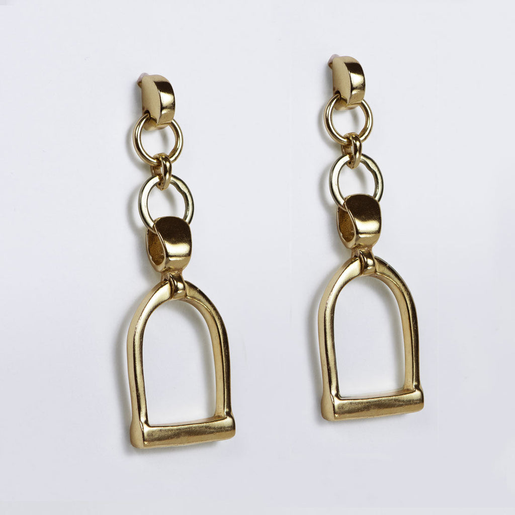 Cortina - Cuban Chain Horse Stirrup Necklace in Gold