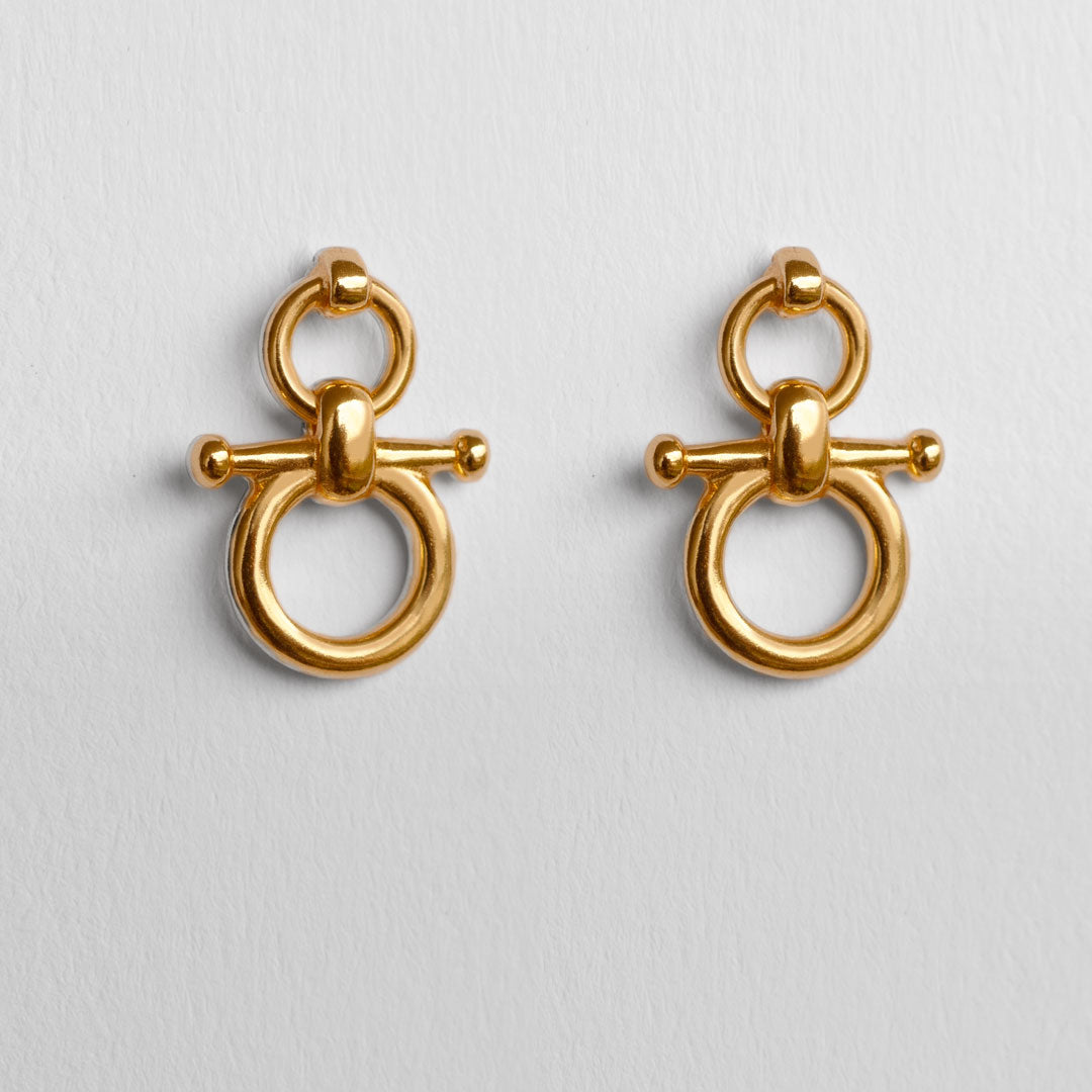 Ocala - Single Horse Bit Equestrian Earring in Gold