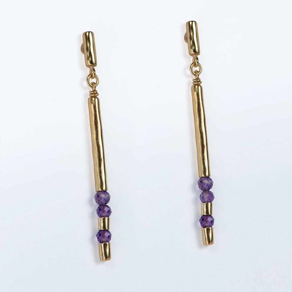 Prism - Amethyst Horseshoe Coin Earring