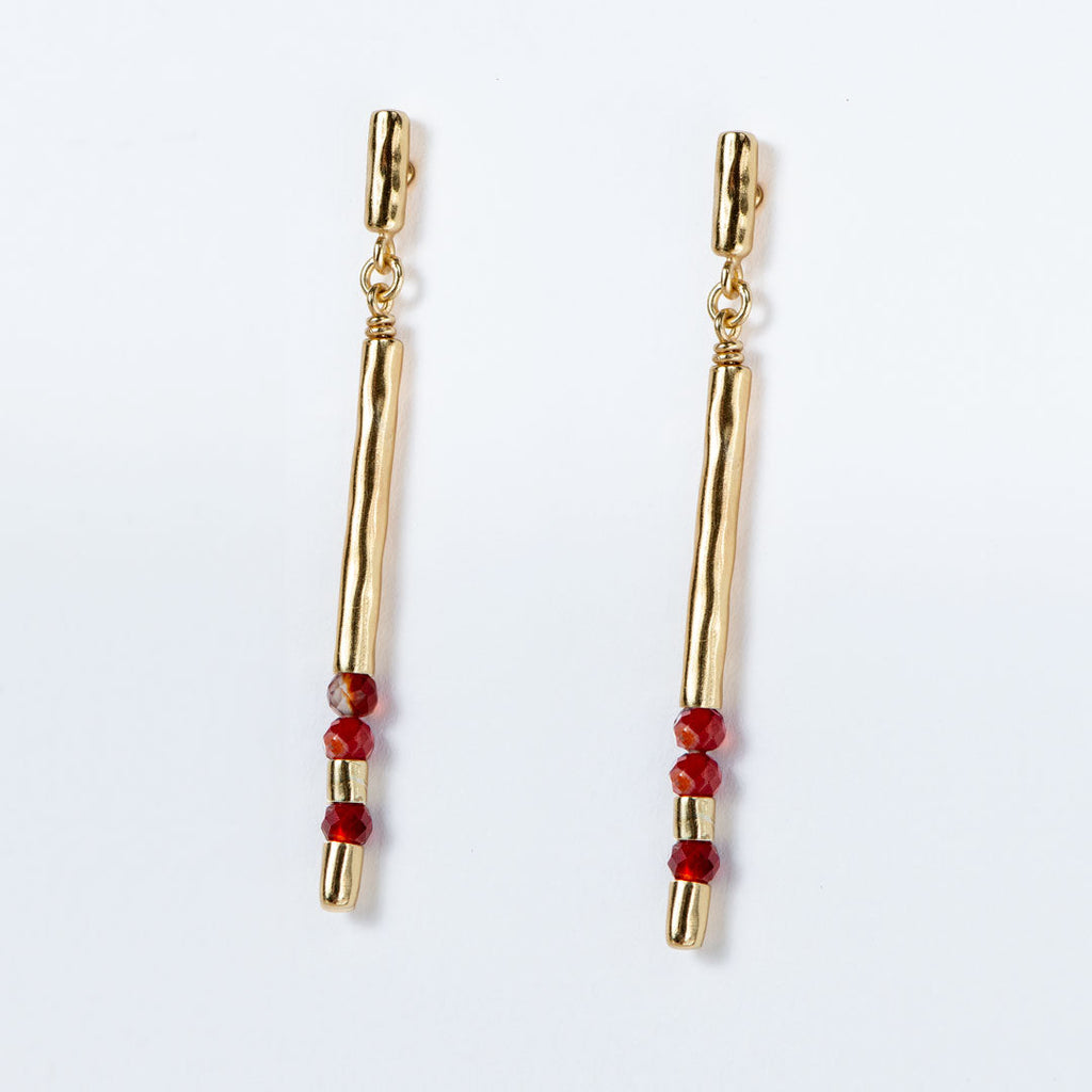 Prism - Carnelian Horseshoe Coin Earring