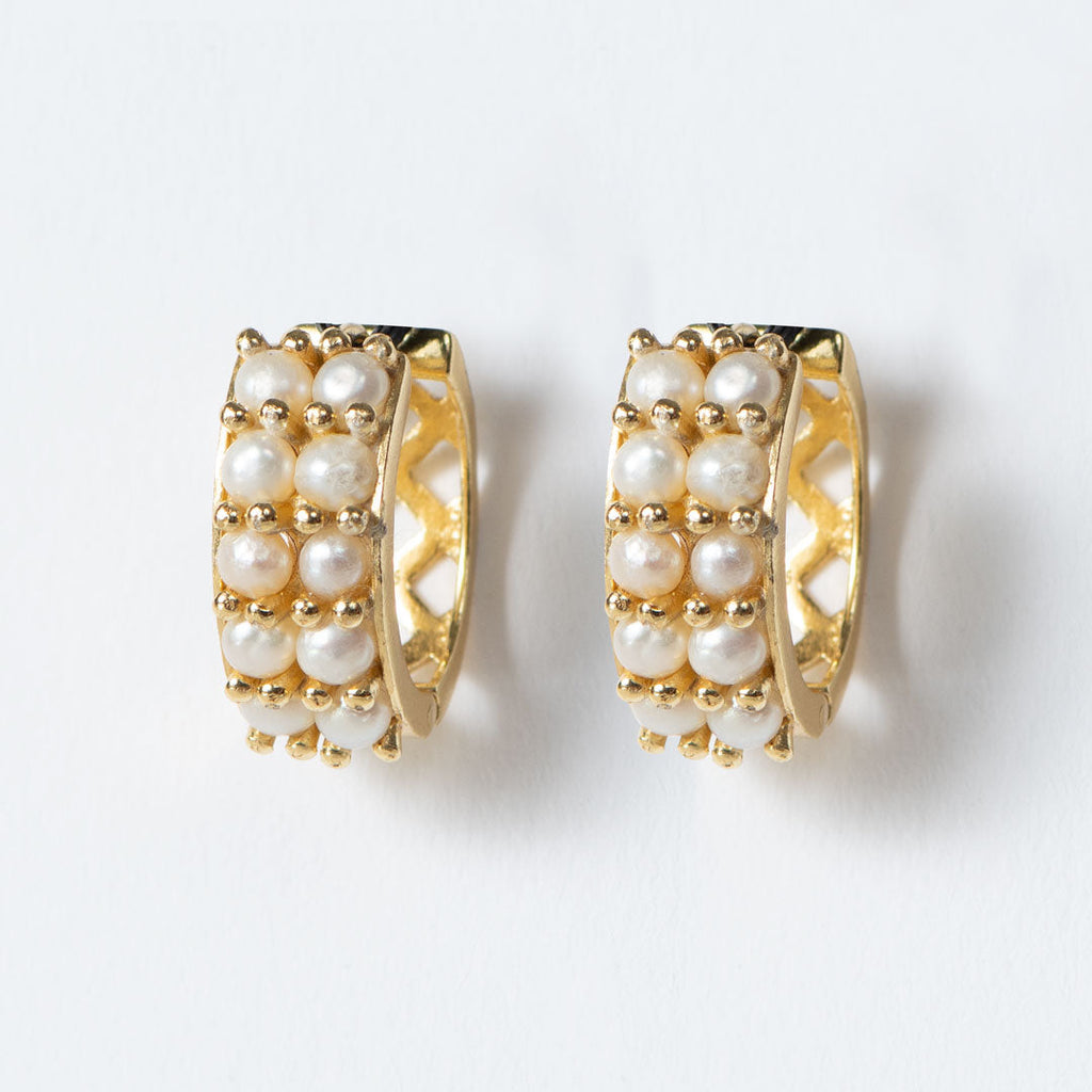 Prism - Pearl Horseshoe Coin Earring