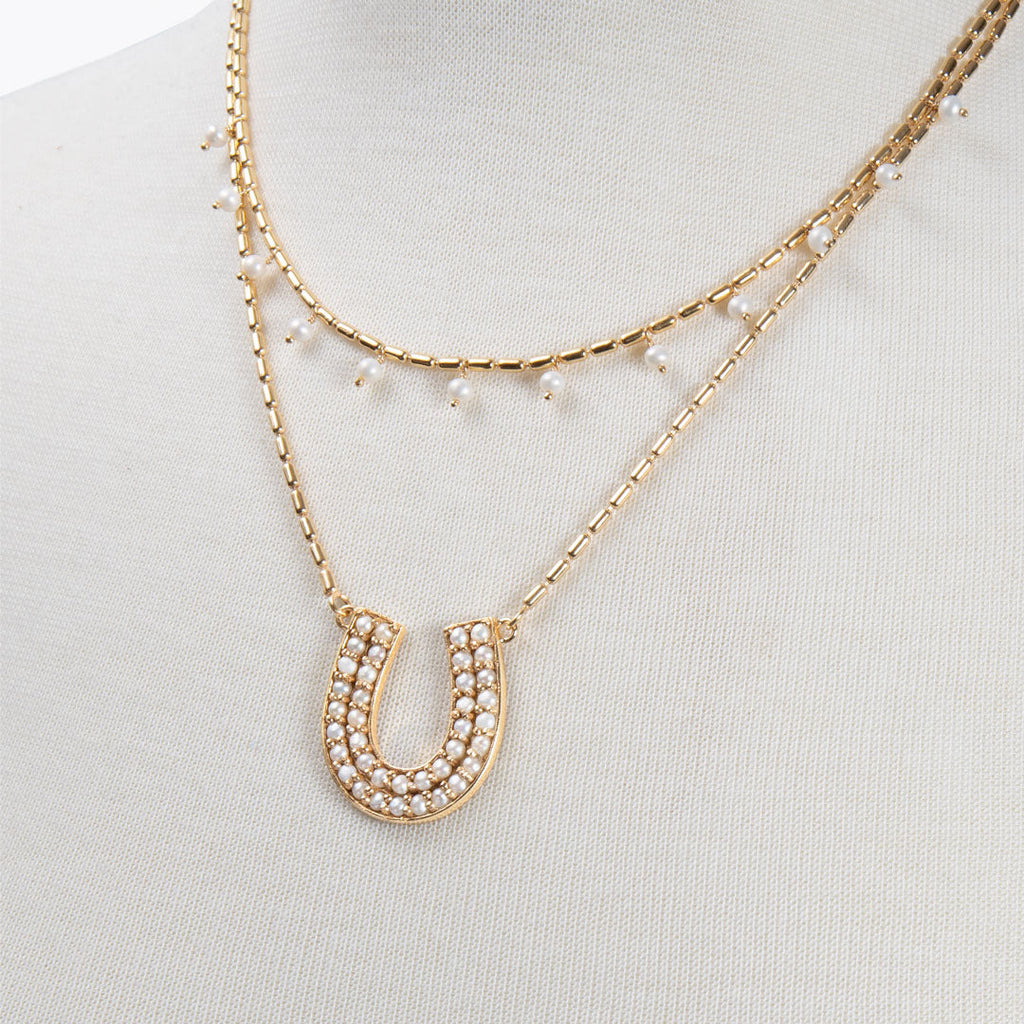 Prism - Pearl Horseshoe Coin Earring