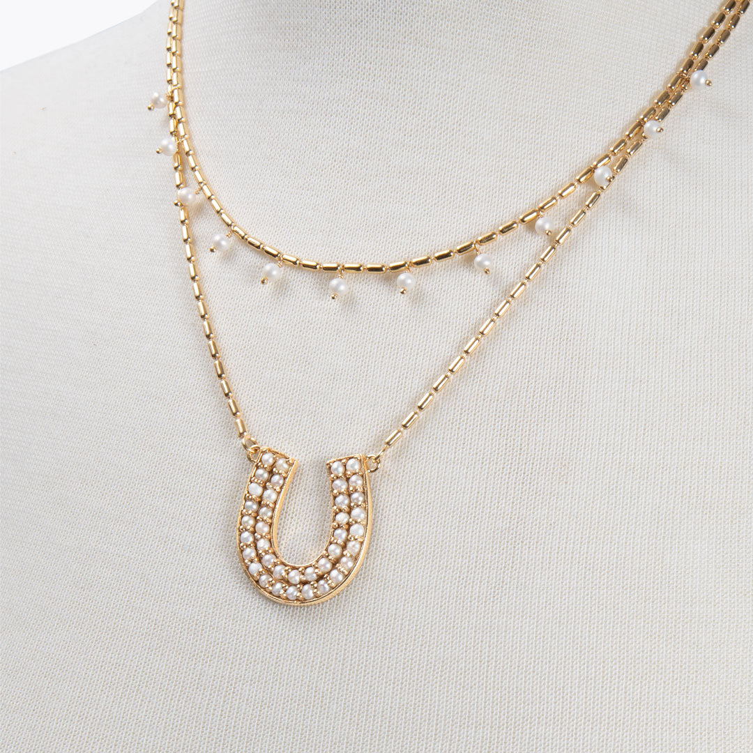 Prism - Pearl Horseshoe Coin Earring