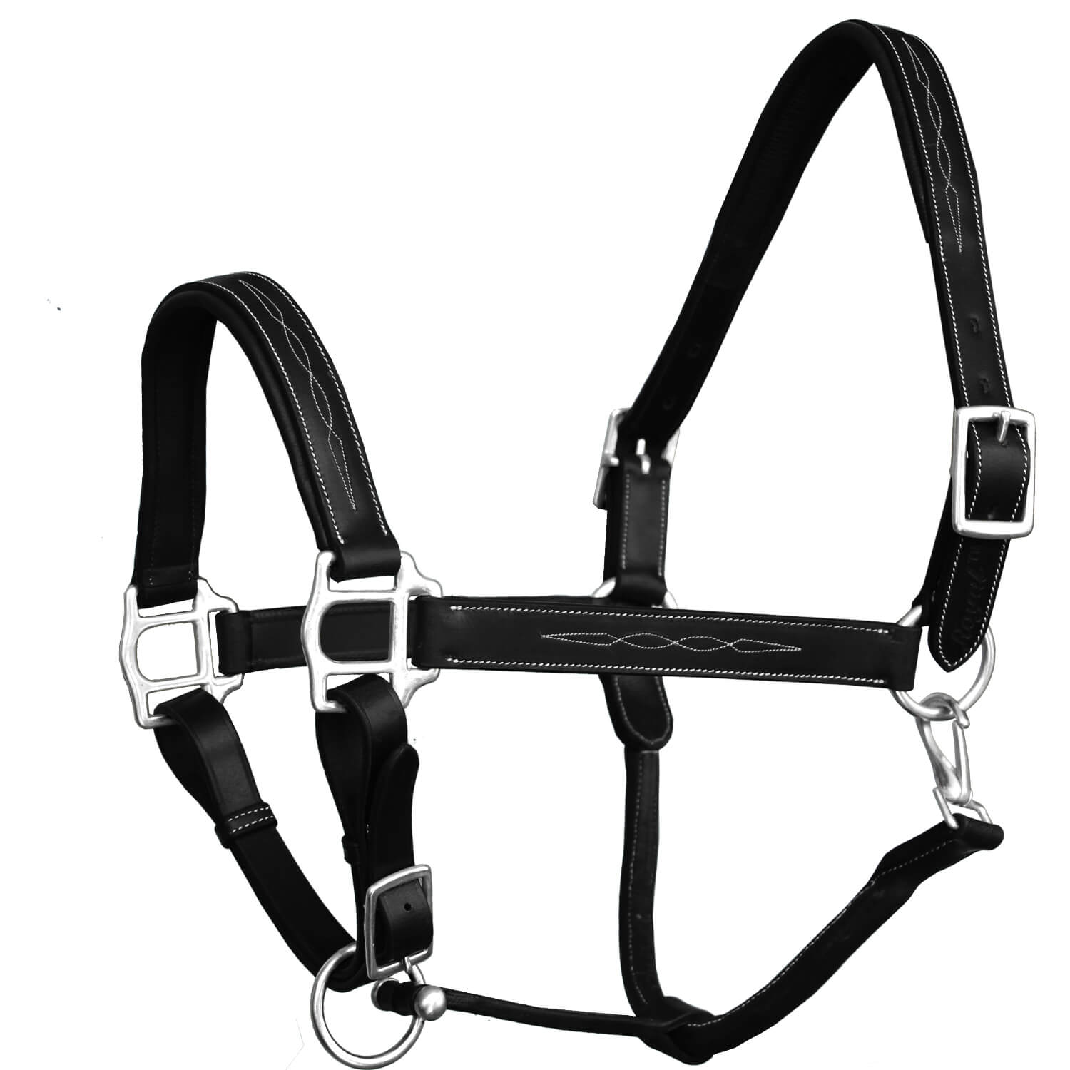 ExionPro Fancy Stitched Halter - Brass Nickel Hardware