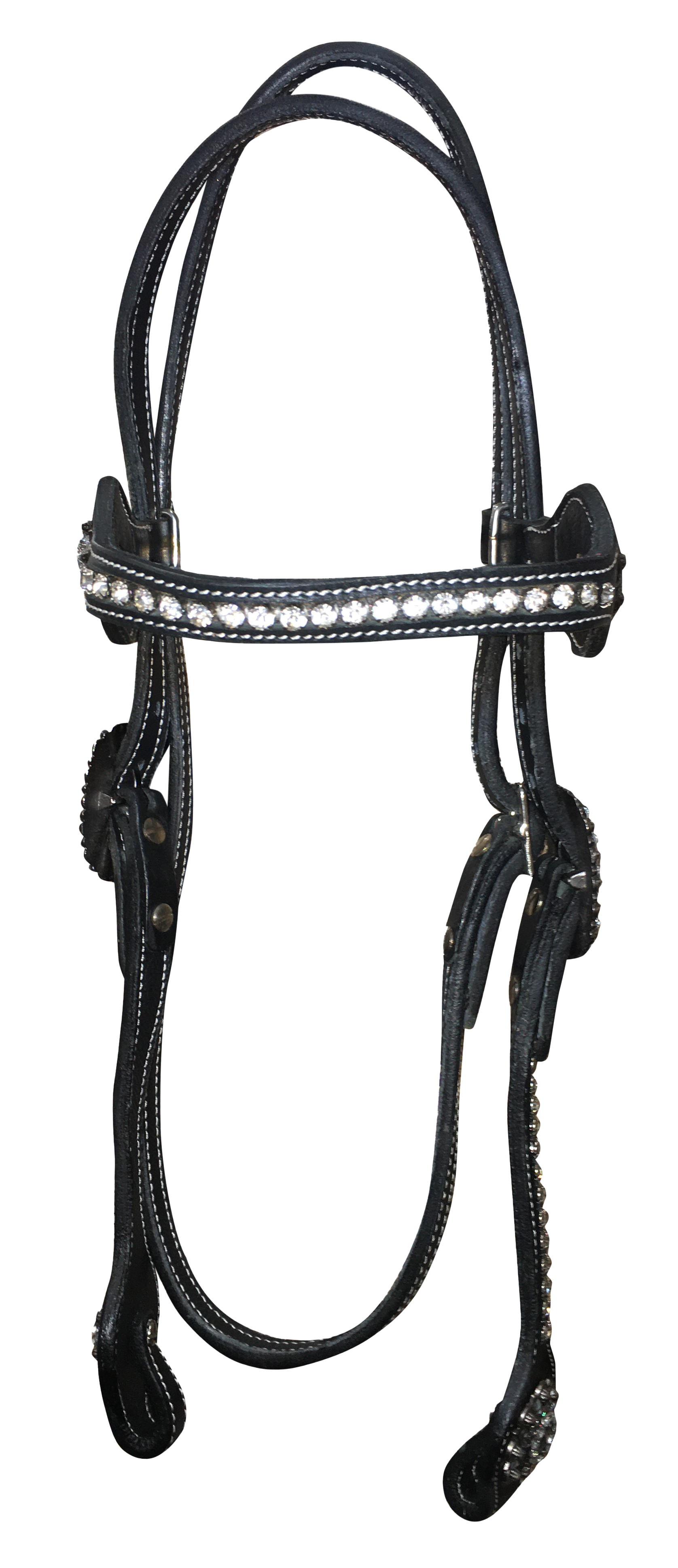 Biloxi Western Black Browband Headstall with Bling