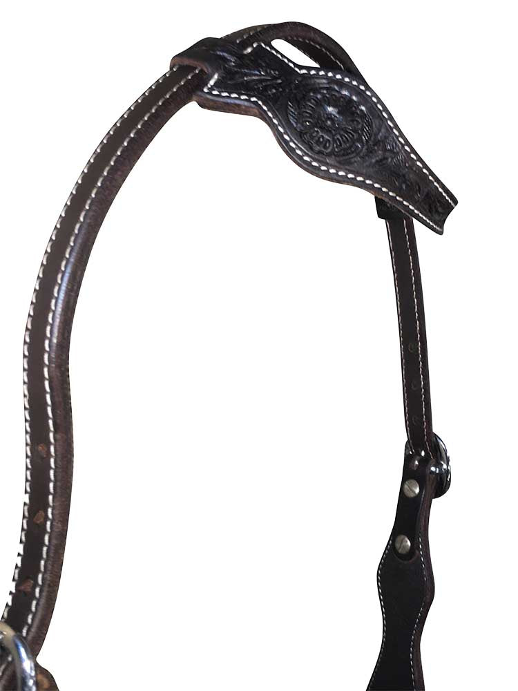Tifton One Ear Headstall With Floral Tooling