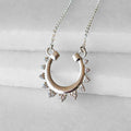 Anola - Diamond Cut Horseshoe Necklace in Silver