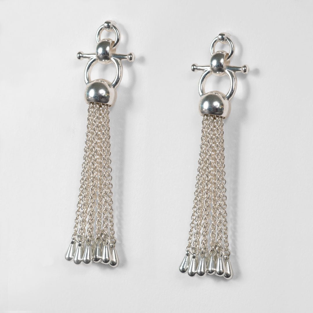 Aria - Chain Tassel Equestrian Horse Bit Necklace in Silver