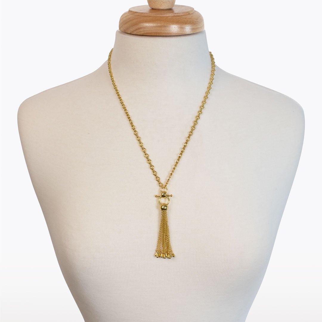 Aria - Chain Tassel Horse Bit Equestrian Earring in Gold