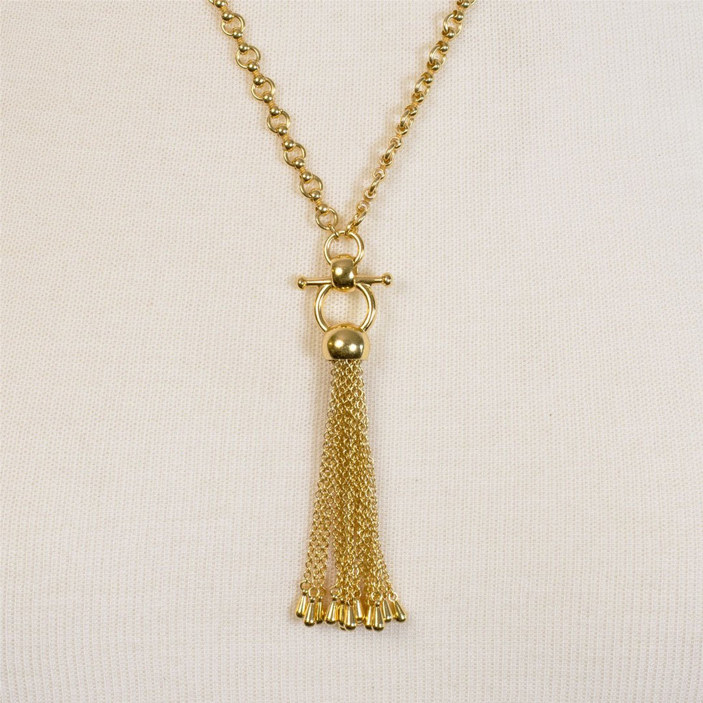Aria - Chain Tassel Horse Bit Equestrian Earring in Gold