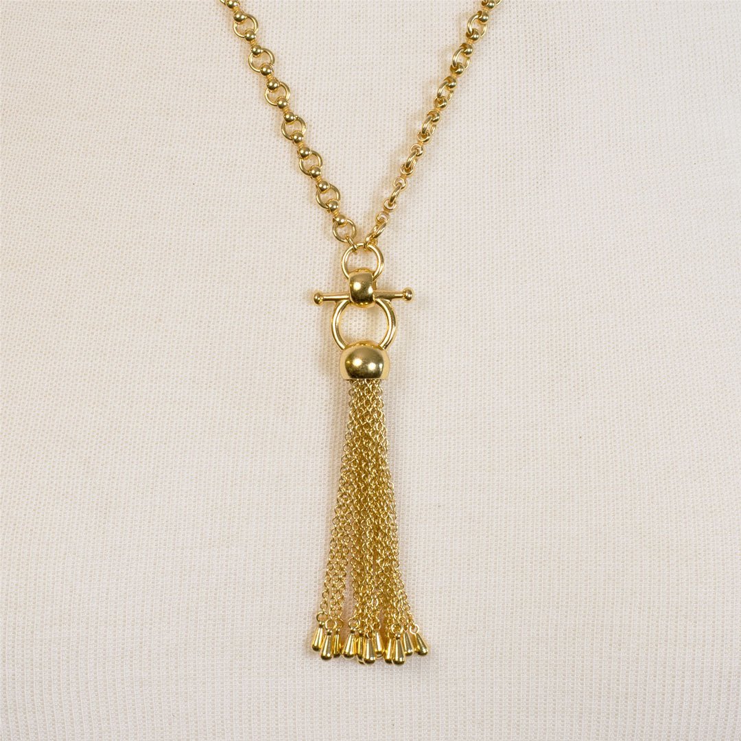 Aria - Chain Tassel Horse Bit Equestrian Earring in Gold