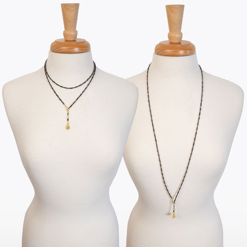 Aurora - Pyrite & Gold Horseshoe Coin Strand Necklace