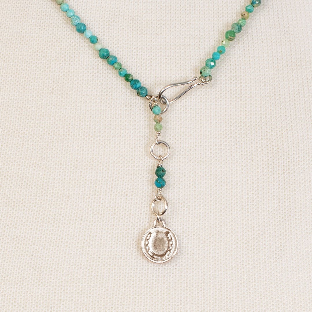 Aurora - Turquoise & Silver Horseshoe Coin Strand Necklace