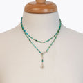 Aurora - Turquoise & Silver Horseshoe Coin Strand Necklace