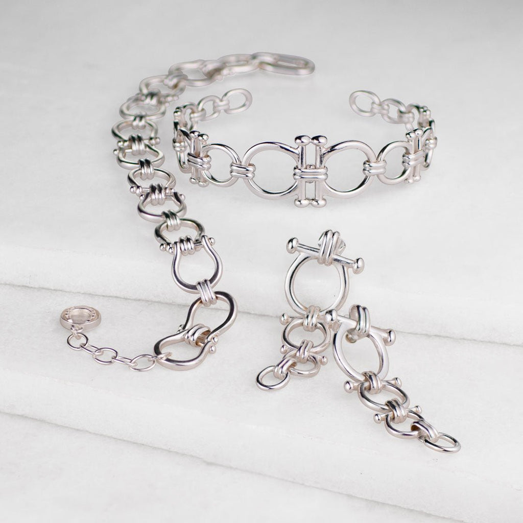 Bocara - Equestrian Horse Bit Choker Necklace in Silver