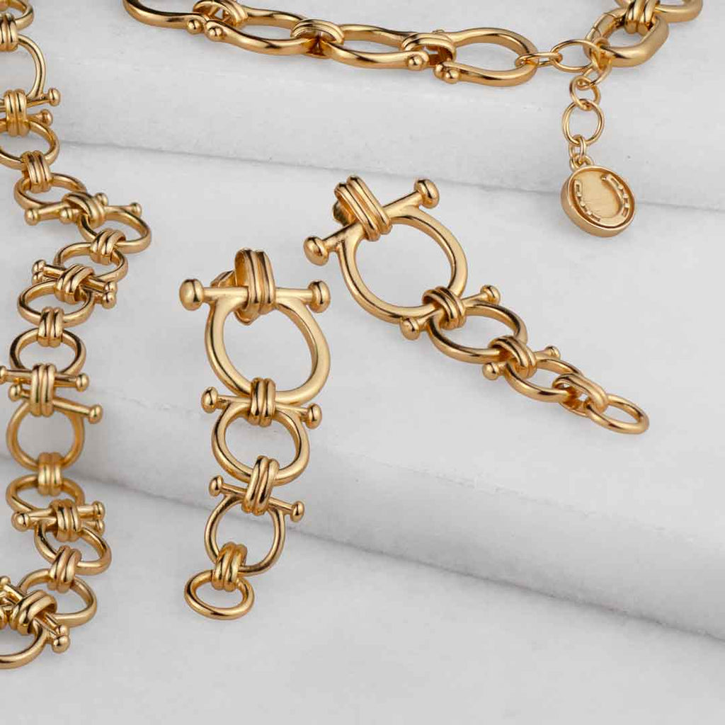 Bocara - Horse Bit Equestrian Earring in Gold