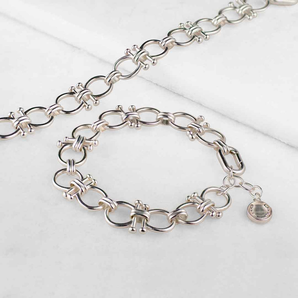 Bocara - Horse Bit Equestrian Link Bracelet in Silver