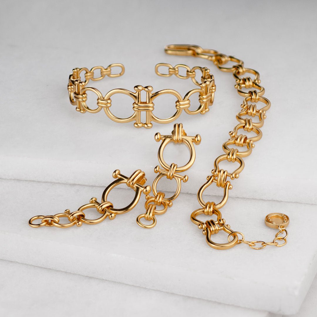 Bocara - Horse Bit Equestrian Link Bracelet in Gold