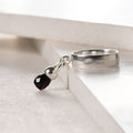 Brio - Black Onyx Horse Bit Equestrian Ring in Silver