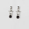 Briolette - Black Onyx Horse Bit Equestrian Earring in Silver
