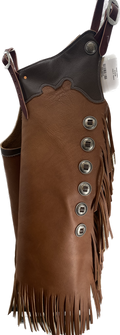 Medium Black and Brown Adult Chinks with Slotted Conchos