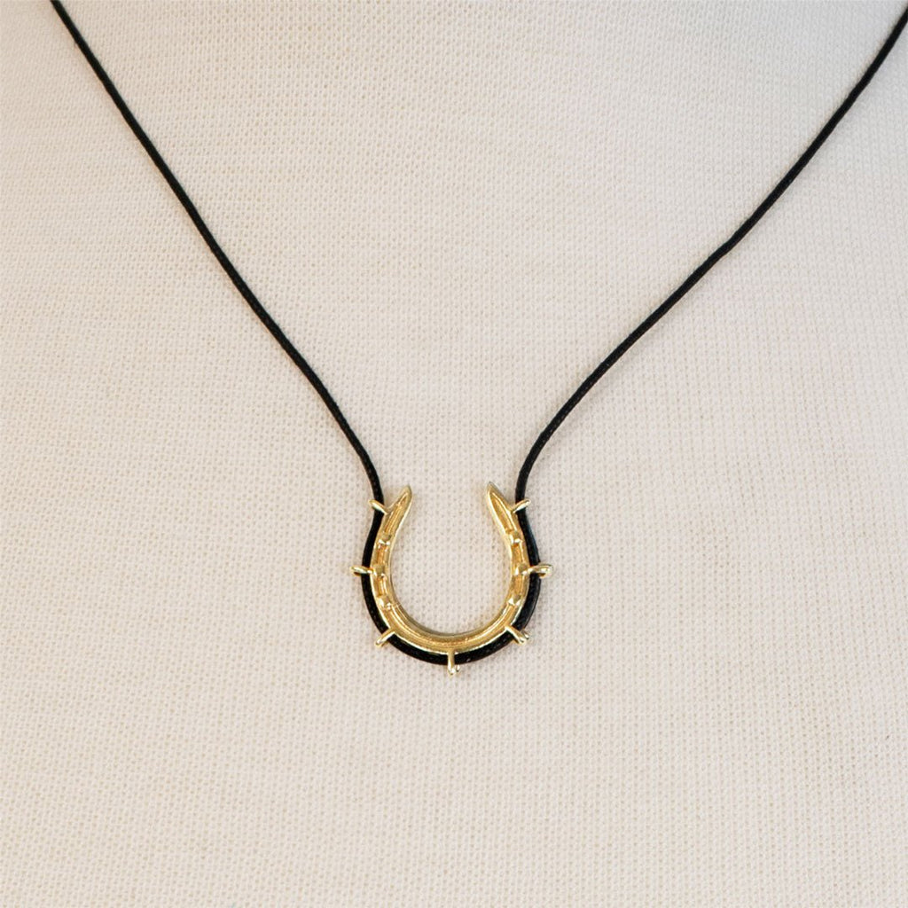Canteen - Equestrian Horseshoe Necklace in Black & Gold