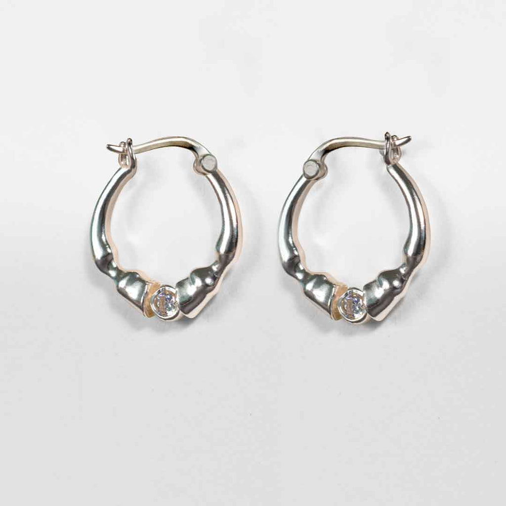 Cavallo - Moissanite Horseshoe Earring in Sterling Silver