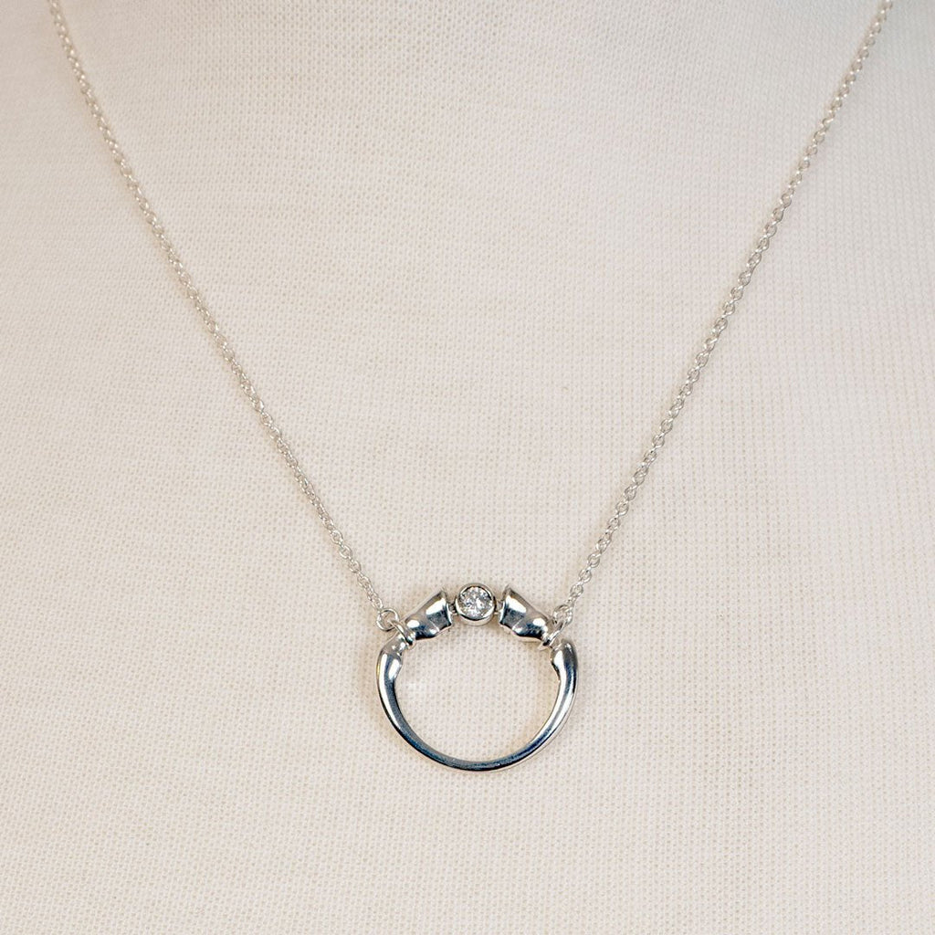 Cavallo - Moissanite Horseshoe Earring in Sterling Silver