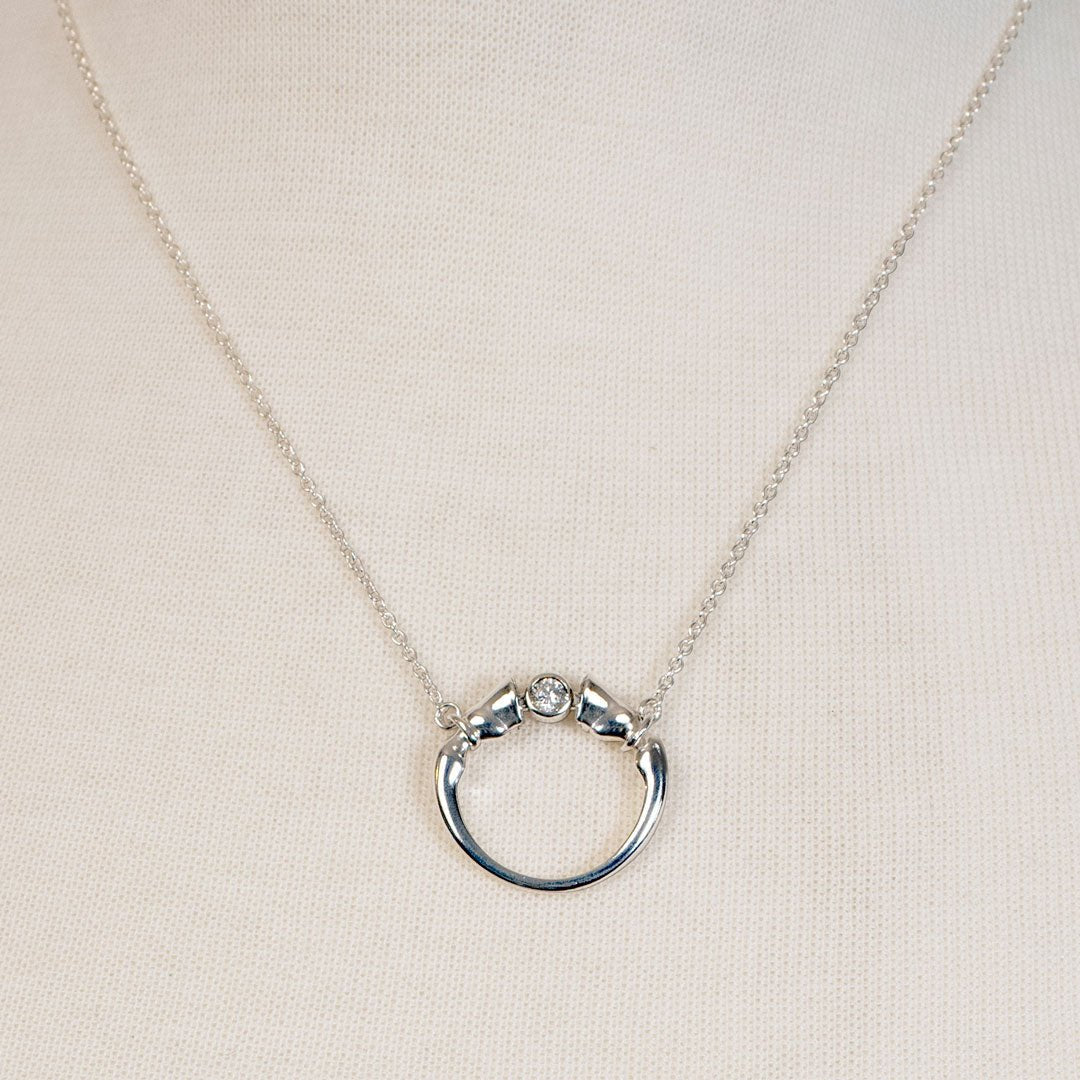Cavallo - Moissanite Horseshoe Earring in Sterling Silver