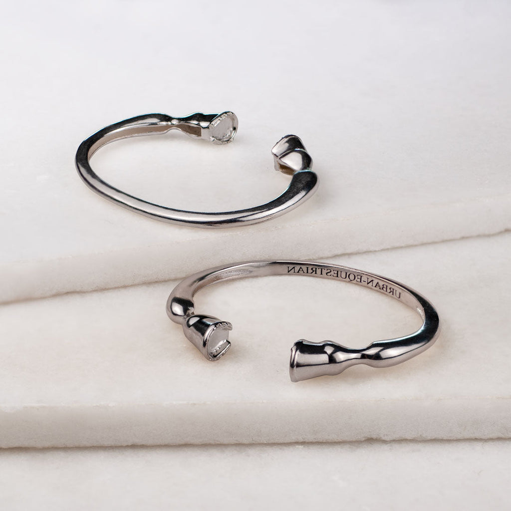 Cavallo - Moissanite Horseshoe Earring in Sterling Silver