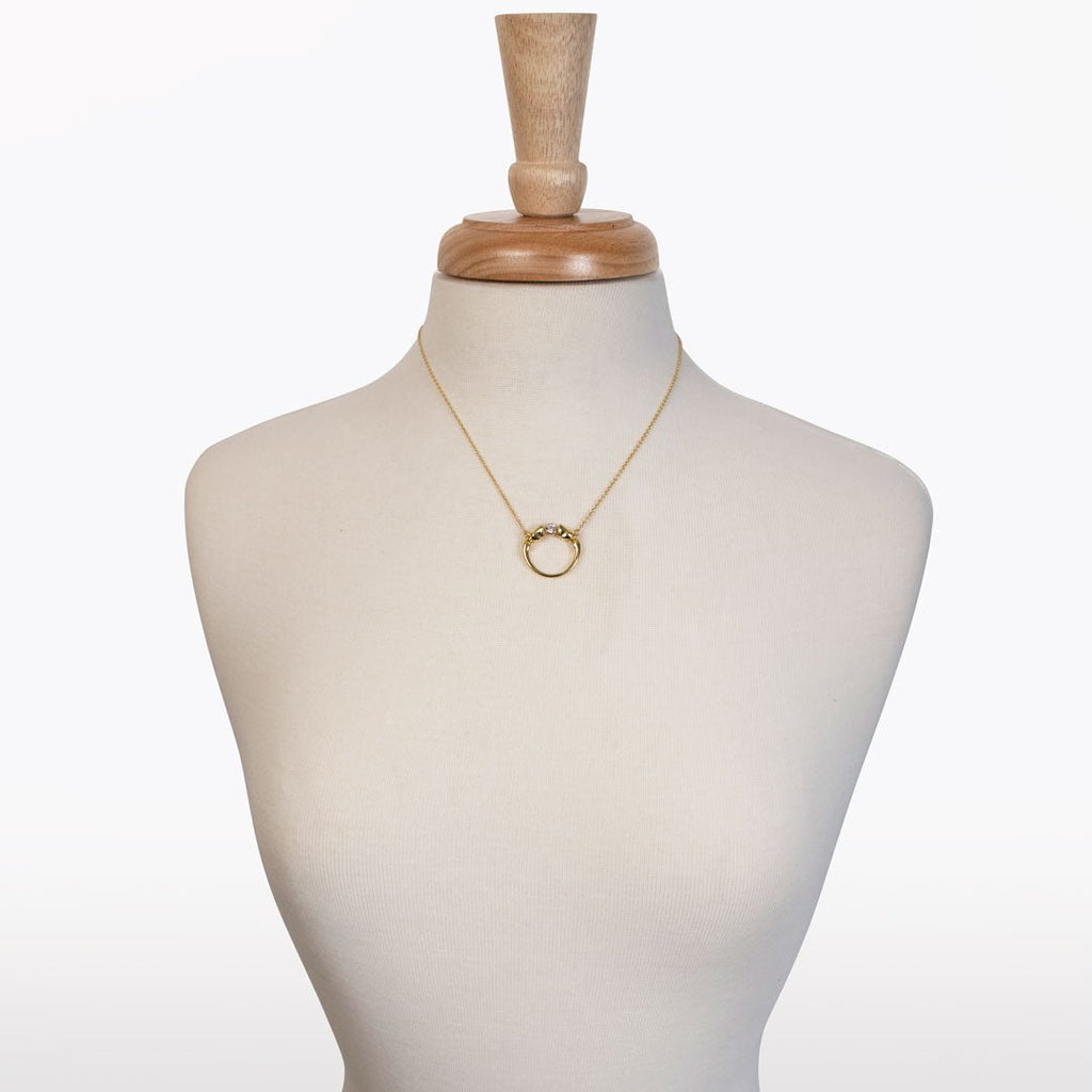 Cavallo - Moissanite Horses Hoof Necklace in Gold