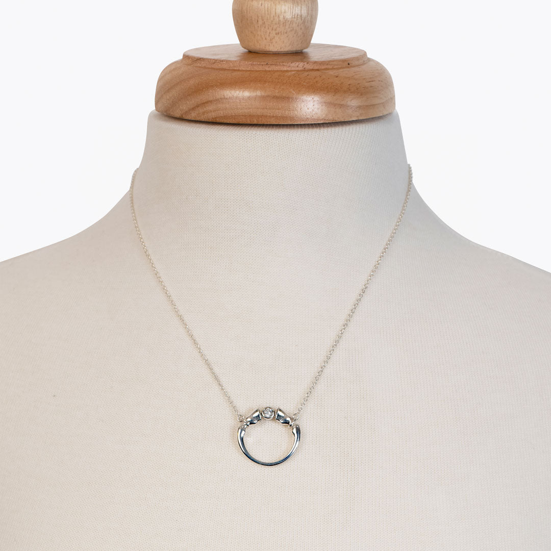 Cavallo - Moissanite Horse Hoof Necklace in Silver
