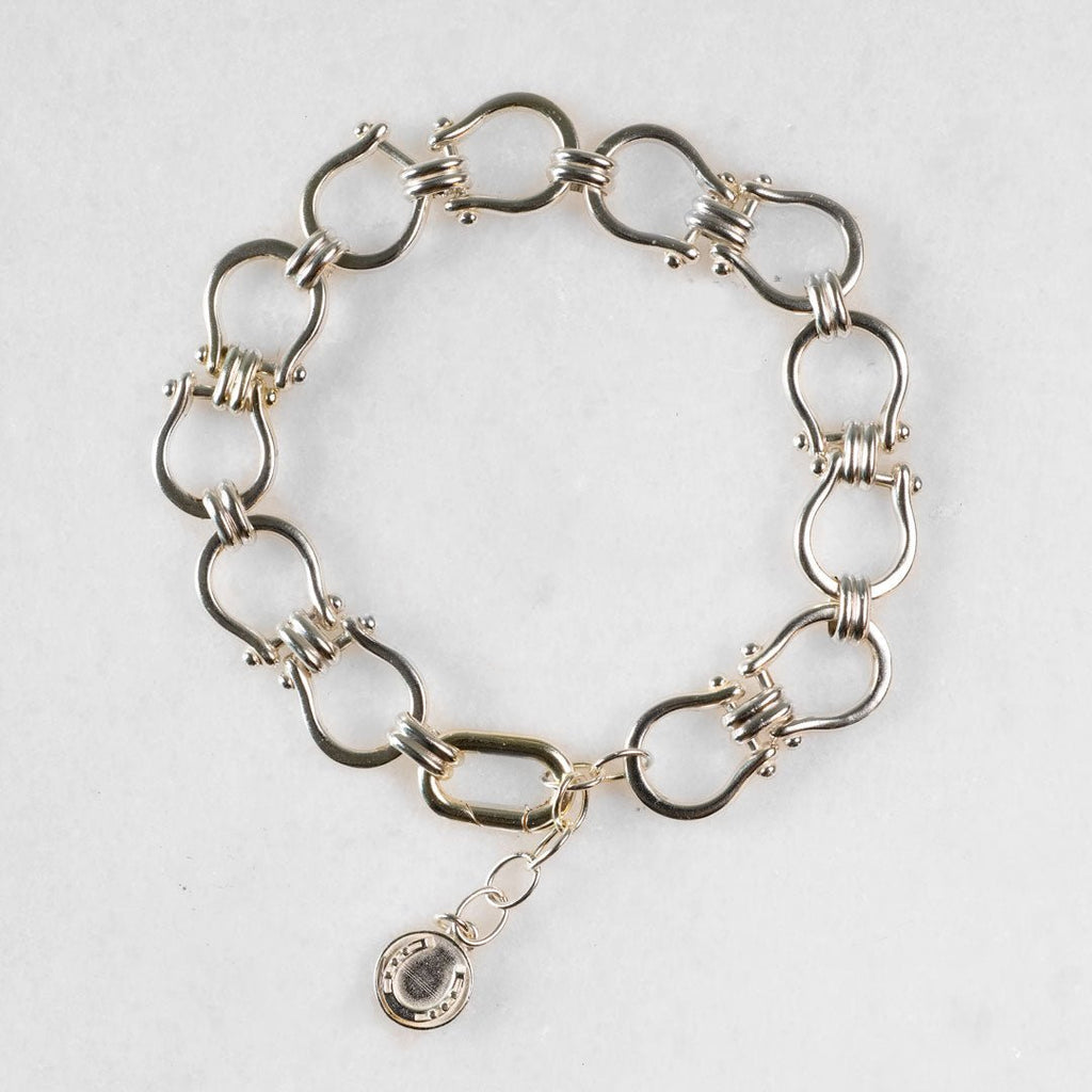 Chapelle - Horseshoe Link Earring in Silver
