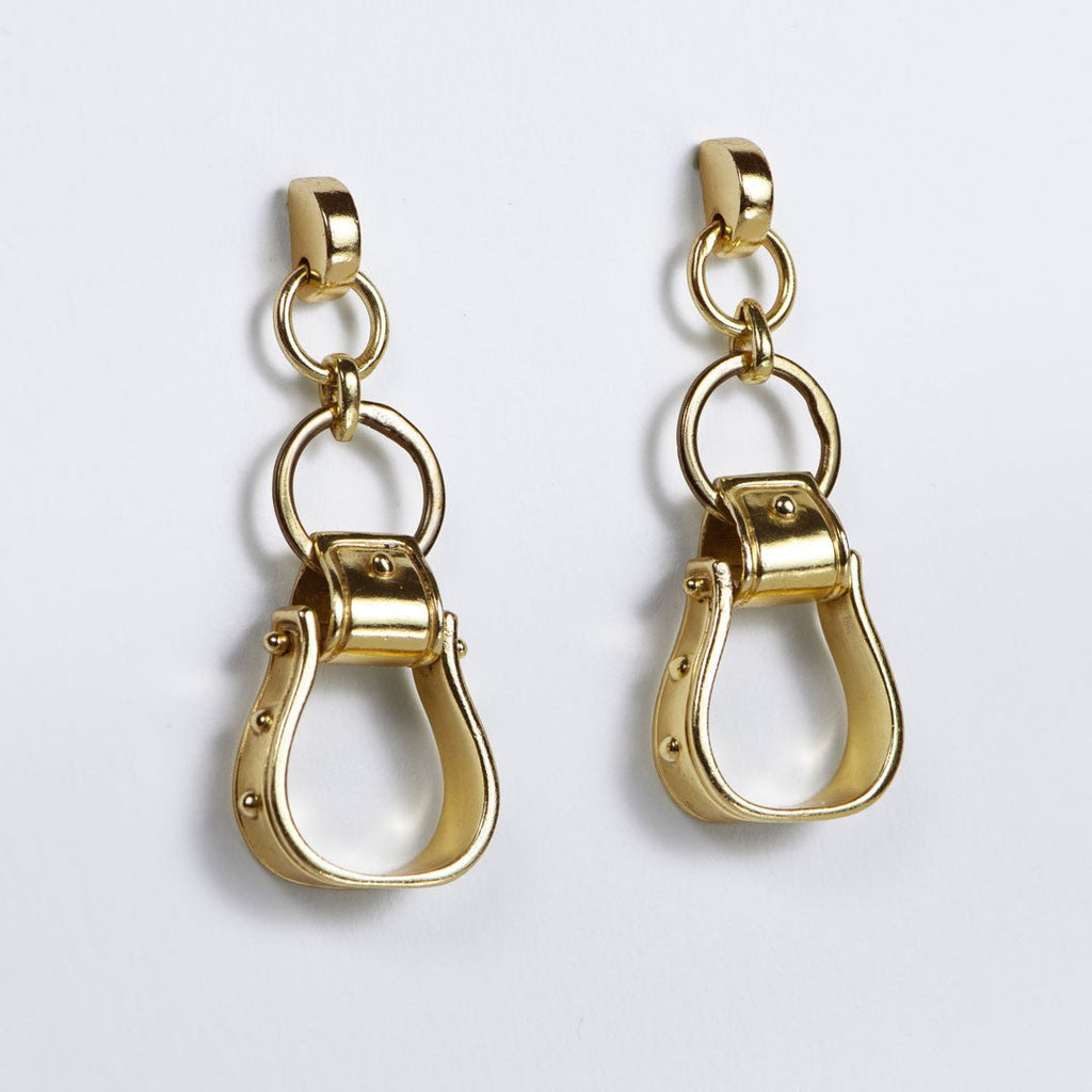 Cheyenne - Double Western Stirrup Necklace in Gold