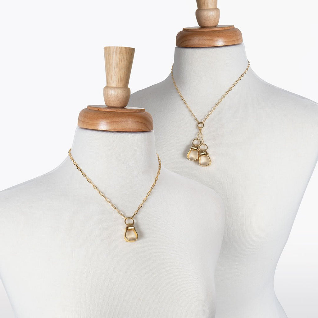 Cheyenne - Double Western Stirrup Necklace in Gold