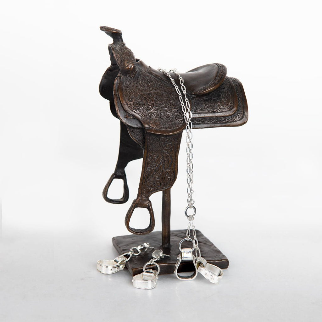 Cheyenne - Double Western Stirrup Necklace in Silver