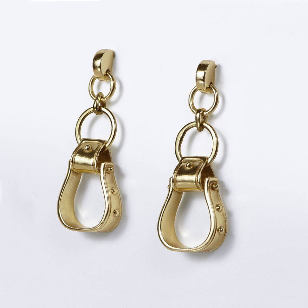 Cheyenne - Single Western Stirrup Necklace in Gold