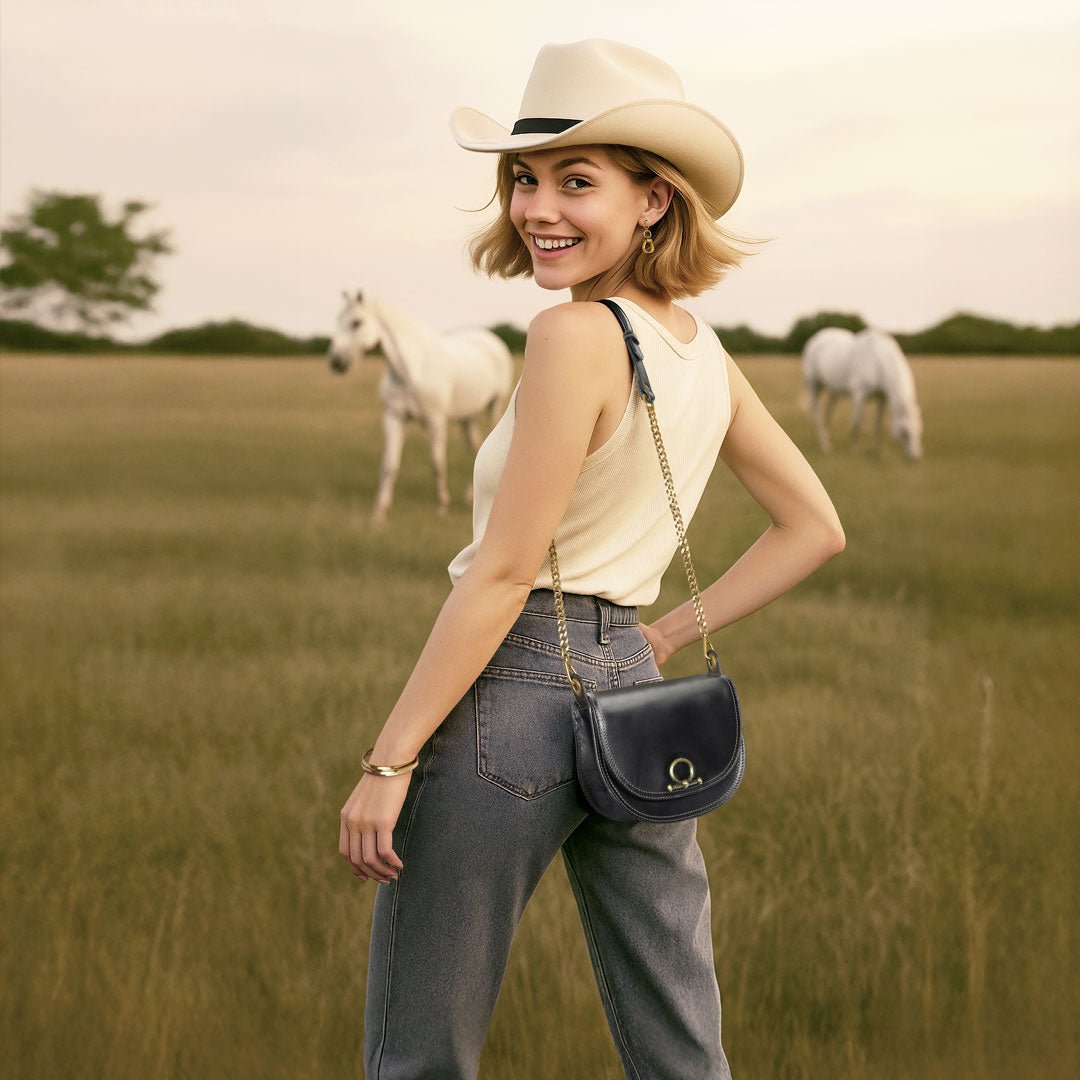 Cheyenne - Double Western Stirrup Necklace in Gold