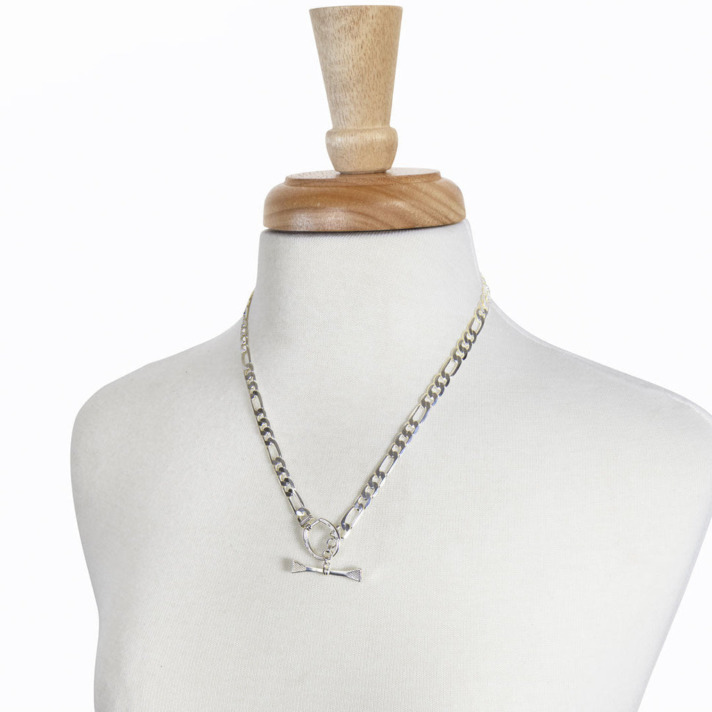 Cortina - Cuban Chain Horseshoe Bracelet in Silver