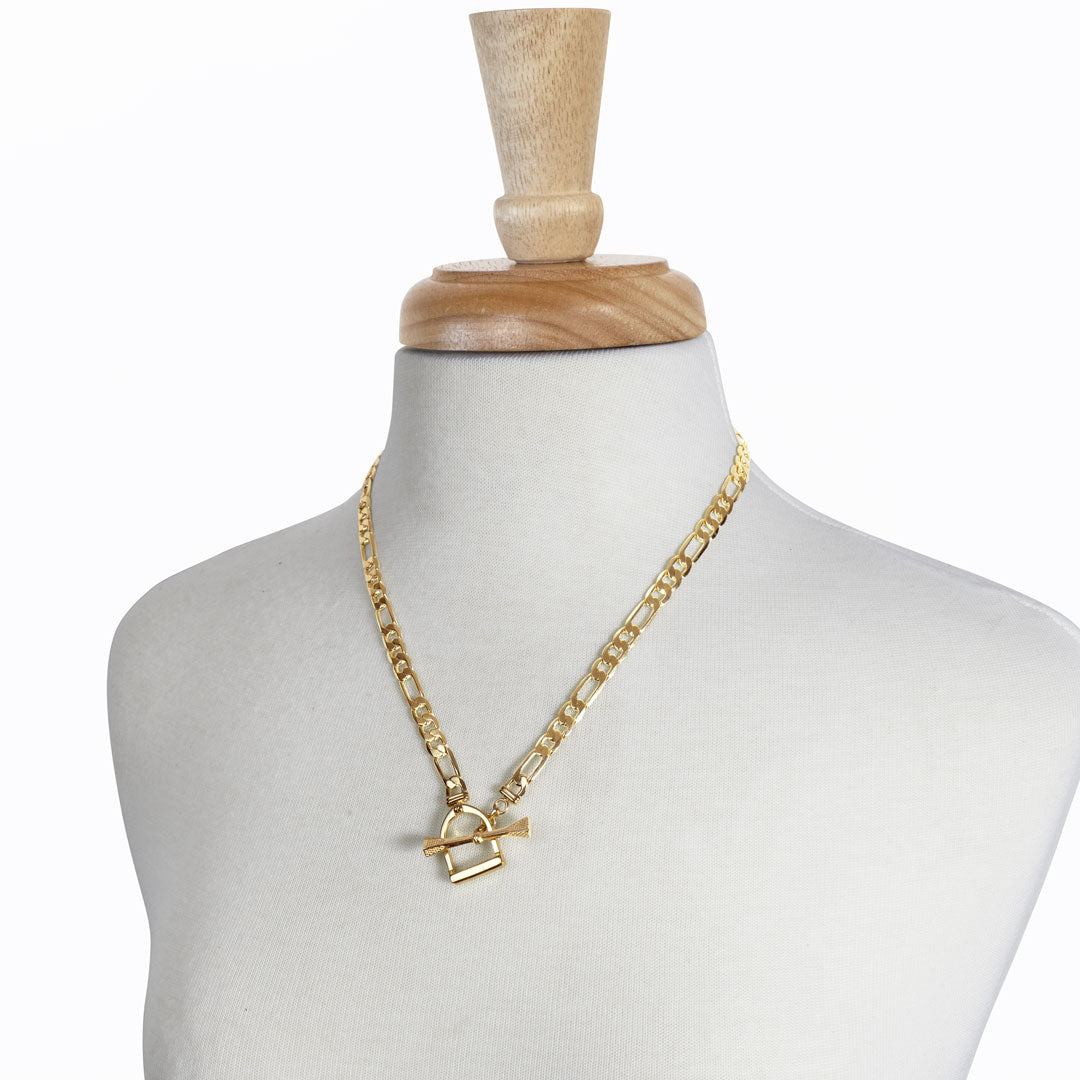 Cortina - Cuban Chain Horse Stirrup Bracelet in Gold